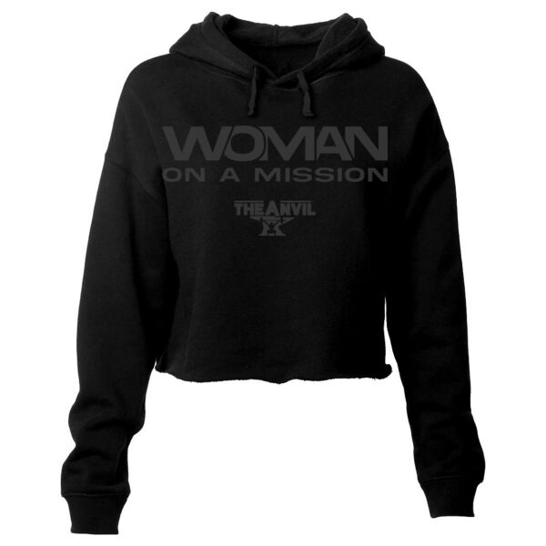 WOMAN ON A MISSION - WOMEN'S CROP HOODIE - $B12T6N$ Thumbnail